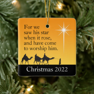 Custom Three Wise Men Star of Bethlehem Christmas  Ceramic Ornament