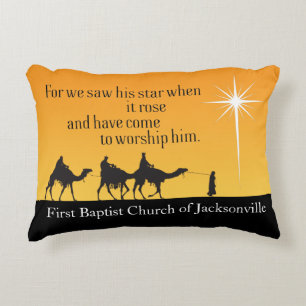 Custom Three Wise Men Star of Bethlehem Christmas Decorative Cushion