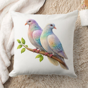 Custom Throw Pillow With Two Pigion