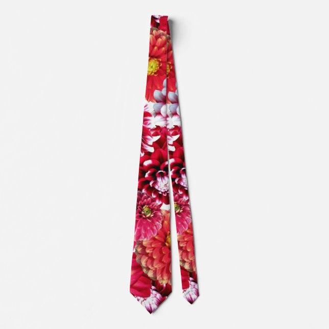 custom tie abstract pink white flowers (Front)