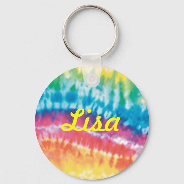 Custom Tie Dye Key Chain (Front)