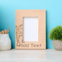 Custom Tiger Engraved Wood Frame