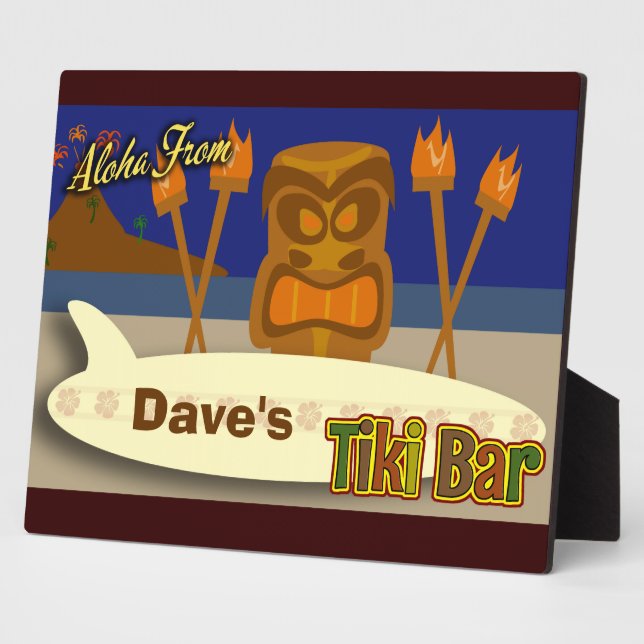 Custom Tiki Bar Sign Plaque (Side)