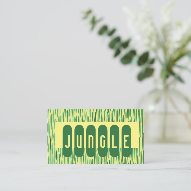 Custom Tiki Jungle Vibe Business Card (Standing Front)