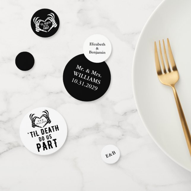 Custom Til Death Skeleton Wedding Confetti (Group)