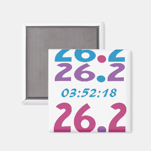 Custom Time for 26.2 marathon running Magnet
