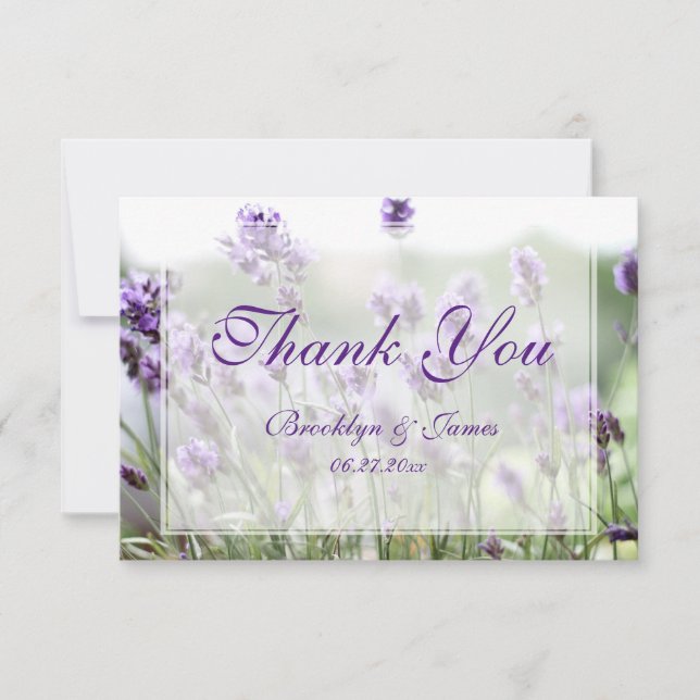 Custom Tiny Lavender Bohemian Thank You Card (Front)