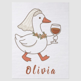 Custom Tipsy Bride Duck Cute Bachelorette Party Tissue Paper