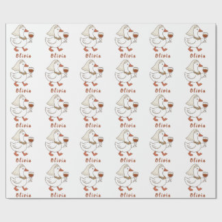 Custom Tipsy Bride Duck Cute Bachelorette Party Wrapping Paper