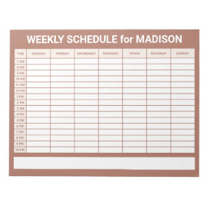 Custom Title Weekly Planner Notepad