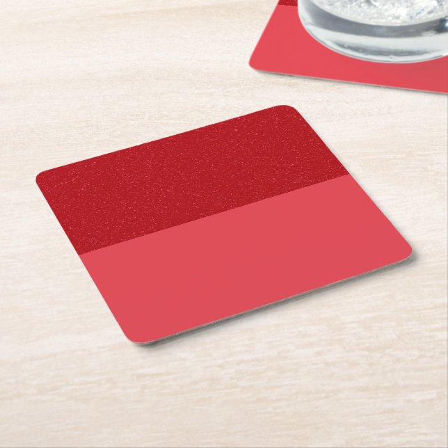 Custom Tomato Red Coaster – Top Noise Texture (Angled)