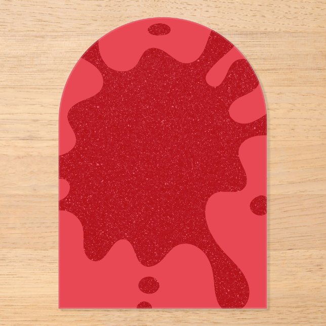 Custom Tomato Red Drip Acrylic Invitation (Front)