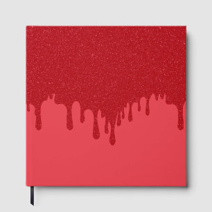 Custom Tomato Red Drip Guestbook – 12" x 12"