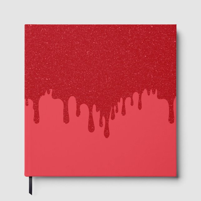 Custom Tomato Red Drip Guestbook – 12" x 12" (Front)