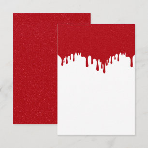 Custom Tomato Red Drip RSVP Card