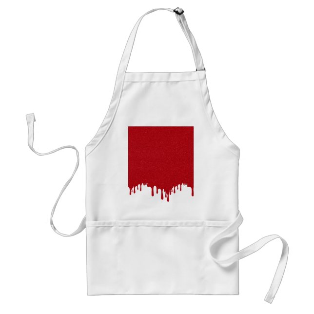 Custom Tomato Red Drip Square Apron (Front)
