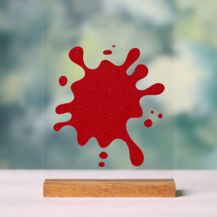 Custom Tomato Red Glitter Acrylic Splash Sign