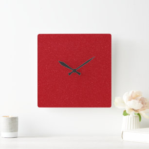 Custom Tomato Red Glitter Acrylic Wall Clock