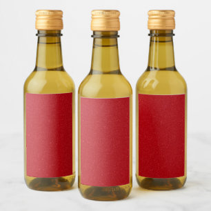 Custom Tomato Red Glitter Look Mini Bottle Labels