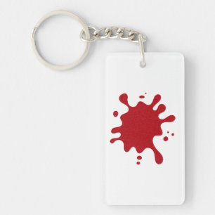 Custom Tomato Red Ink Splash Keychain