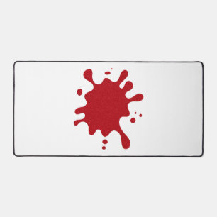 Custom Tomato Red Ink Splash White Desk Mat