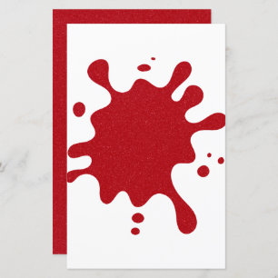 Custom Tomato Red Ink Splat Paper Sheet