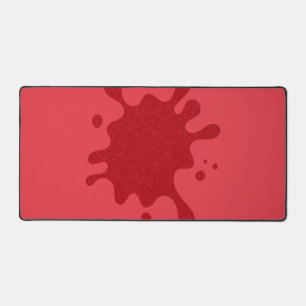 Custom Tomato Red Inkblot Desk Mat