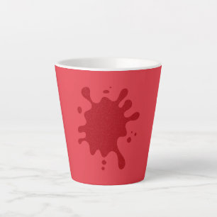 Custom Tomato Red Latte Mug with Splat Print