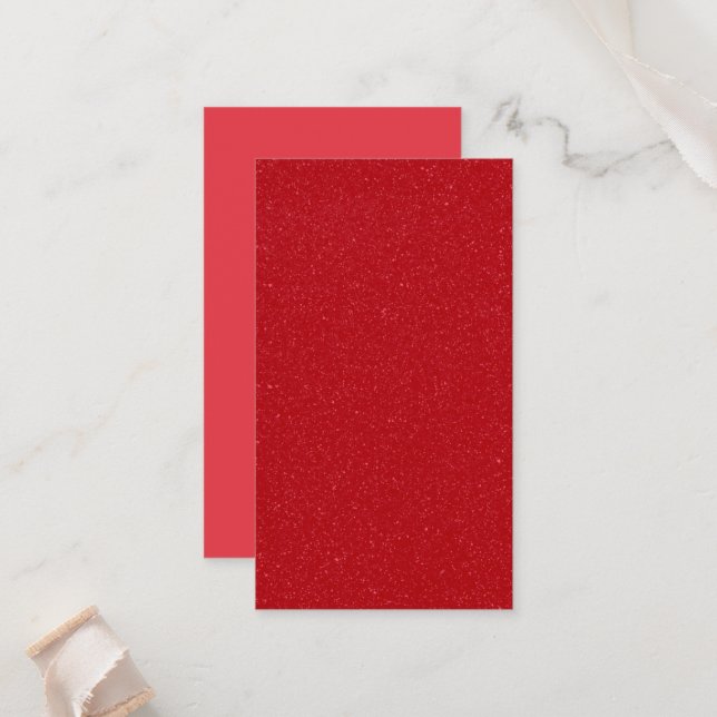 Custom Tomato Red Noise Texture Flat Place Card (Front/Back In Situ)