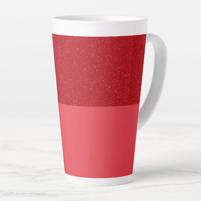 Custom Tomato Red Noise Top Latte Mug (Right Angle)