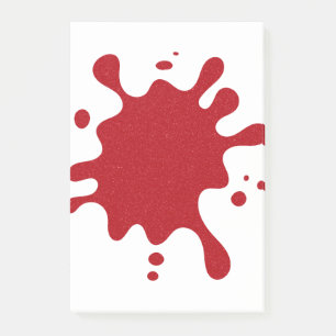 Custom Tomato Red Paint Splash Post-It Notes