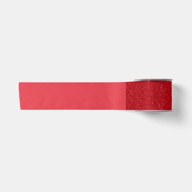 Custom Tomato Red Satin Ribbon – Glitter End (Front)