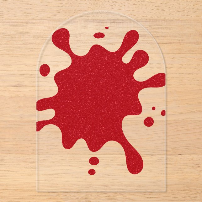 Custom Tomato Red Splash Acrylic Invitation (Front)