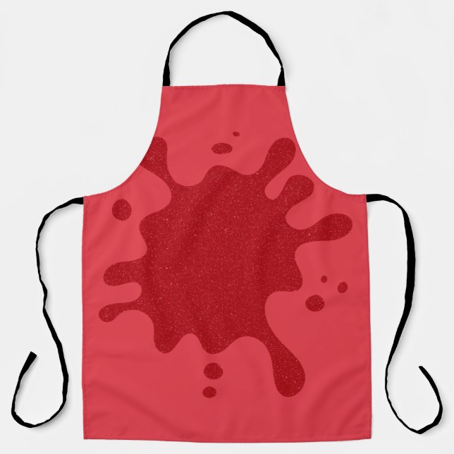 Custom Tomato Red Splash All-Over Print Apron (Front)