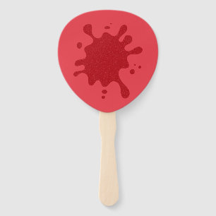 Custom Tomato Red Splash Hand Fans (Set of 10)