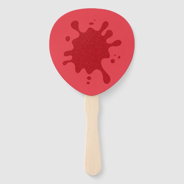 Custom Tomato Red Splash Hand Fans (Set of 10) (Front)