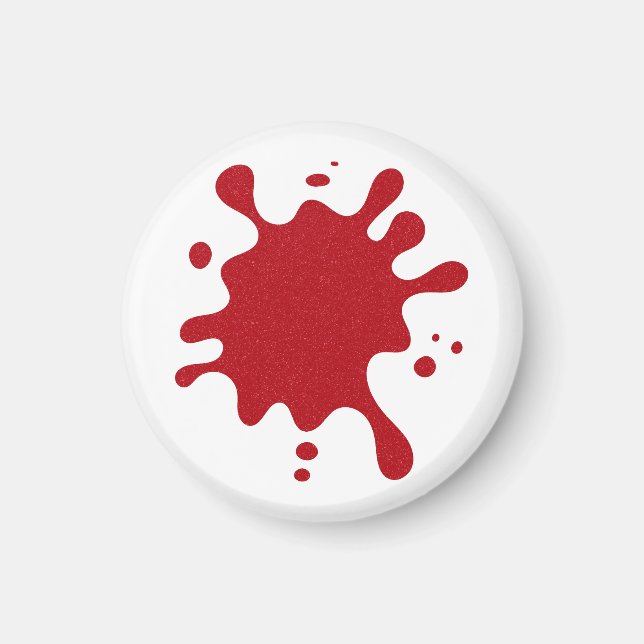 Custom Tomato Red Splash Magnet (White Base) (Front)