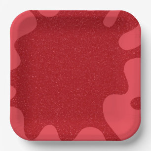 Custom Tomato Red Splash Party Paper Plate
