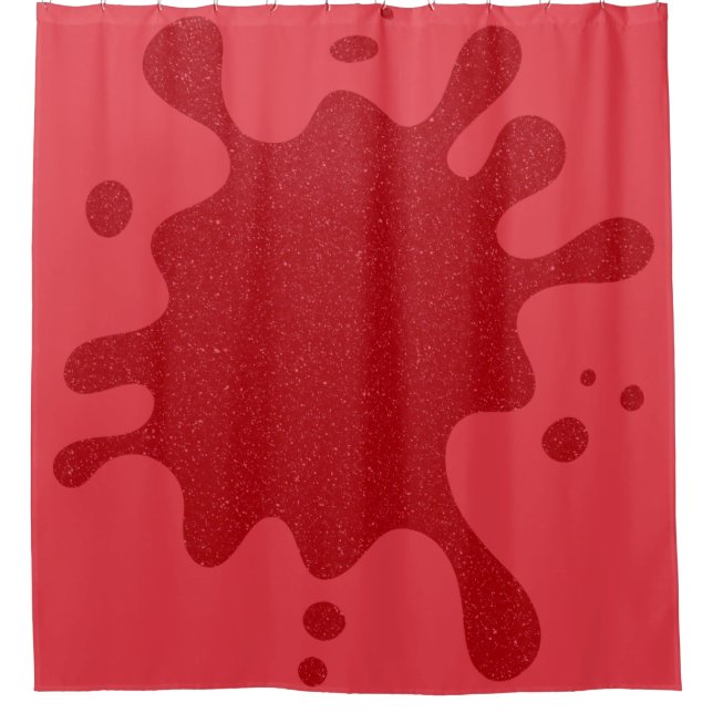 Custom Tomato Red Splash Shower Curtain (Front)