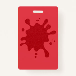Custom Tomato Red Splash Vertical Badge ID Badge