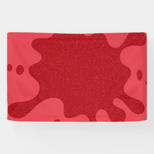 Custom Tomato Red Splat Glitter Banner (Horizontal)
