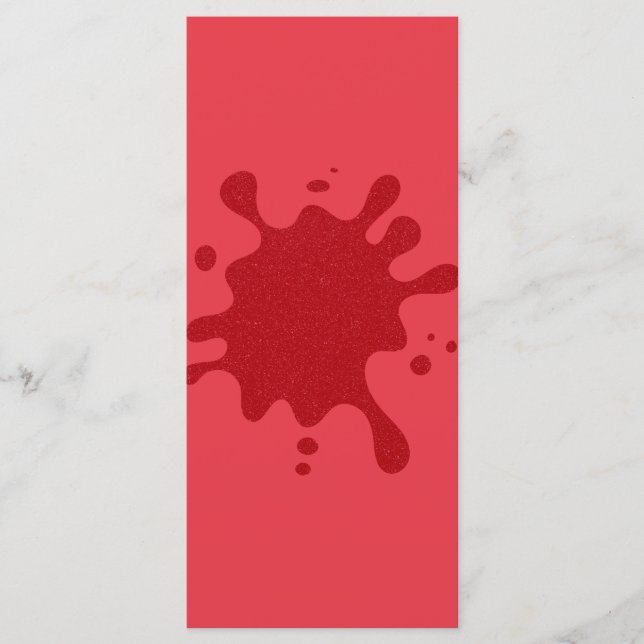Custom Tomato Red Splat Menu Card (Front)