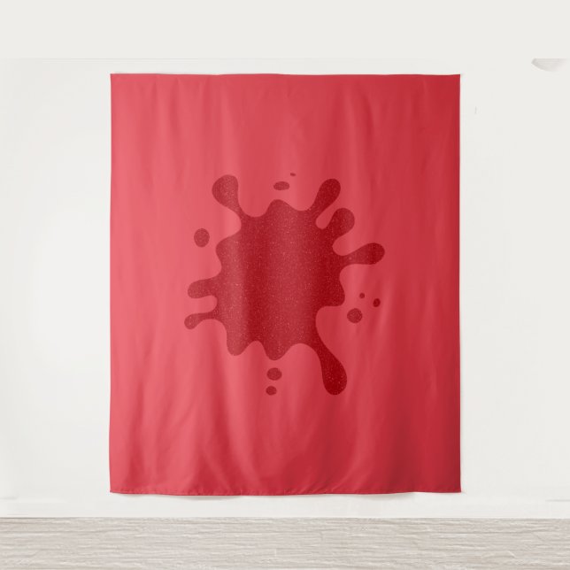 Custom Tomato Red Splat Tapestry (Front)