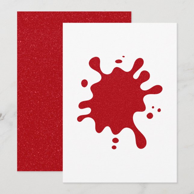 Custom Tomato Red Splatter Flat Holiday Card (Front/Back)