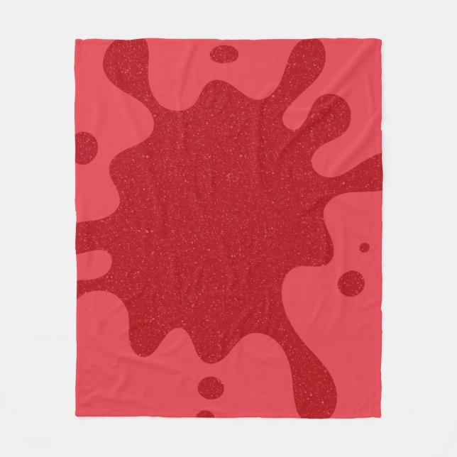 Custom Tomato Red Splatter Fleece Blanket (Front)