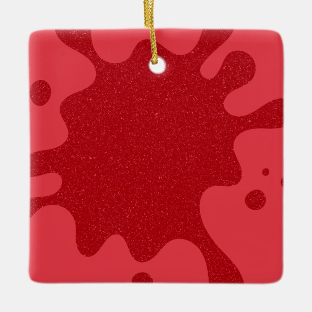 Custom Tomato Red Splatter Ornament (Front)