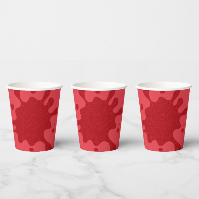 Custom Tomato Red Splatter Paper Cups (Multi)