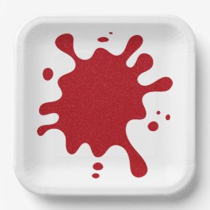 Custom Tomato Red Splatter Party Paper Plate