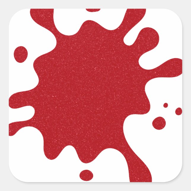 Custom Tomato Red Splatter Stickers (White Base) (Front)