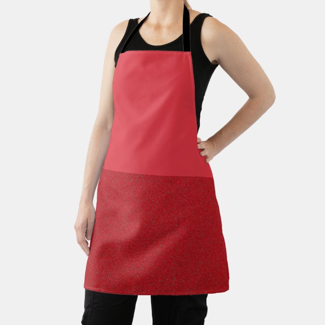 Custom Tomato Red Split All-Over Print Apron (Insitu)
